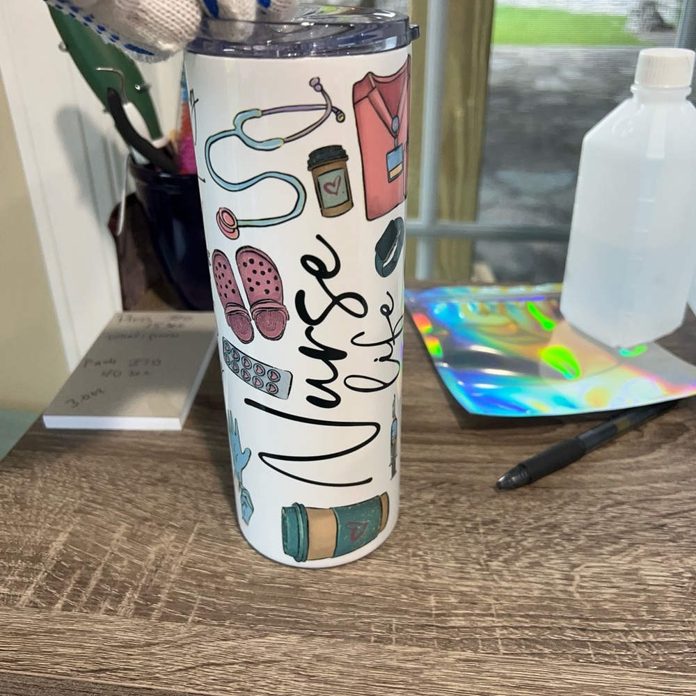 Nurse Life Tumbler with Medical Icons
